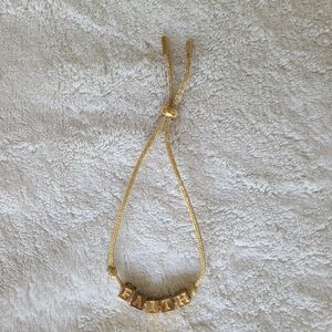 INK+ALLOY Goldie Gold Lurex Cord Friendship Bracelet "Faith"